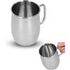 Agatige Boccale da birra in acciaio inossidabile con manico Thik, boccale da birra grande da 34 once/1000 ml Tazze da caffè Tazza da caffè per bevande calde o fredde