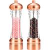 SMNVL Set macina sale e pepe oro, 20,3 cm, in acrilico, elegante set di macinasale regolabile, confezione da 2