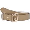 Liu Jo Cintura da Donna in Similpelle, Beige, Larghezza 3,5 cm, Fibbia Logata in Metallo Dorato, Taglia Unica