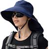 Sahgsa Cappello da Sole da Donna, Protezione per Il Collo, Protezione UV, UPF 50+, Cappello da Spiaggia con Tesa Larga con sottogola e Foro per Coda Cavallo per Estate, attività all'aperto, Ciclismo