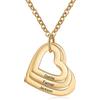 kaululu Collana Donna Cuore Personalizzata 1-4 Famiglia BFF Bambino Nome Ciondolo in Acciaio Inossidabile Nome Graver Regalo Anniversario Gioielli Personalizzati