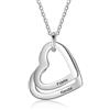 kaululu Collana Donna Cuore Personalizzata 1-4 Famiglia BFF Bambino Nome Ciondolo in Acciaio Inossidabile Nome Graver Regalo Anniversario Gioielli Personalizzati