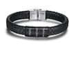 kaululu Bracciale Pelle Uomo Personalizzato in Argento con Famiglia Coppia Nomi Incisione Braccialetti Uomo con Nomi per Padre Fidanzato Migliore Amico Personalizzati Bracciali (Nero-3)