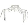 XuQiZZpp Collana con nappe di cristallo brillanti e diamanti sintetici regolabili, accessorio per feste di nozze, eventi