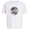 JACK & JONES Jjhonolulu Shape Tee SS Crew Neck, Bianco, XL