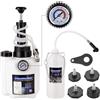 DASBET Kit spurgo freni manuale da 3 l, pompa professionale per lo spurgo dei freni con bottiglia da 1 l e 4 adattatori per cilindro principale, ideale per la manutenzione di freni e frizione sulla
