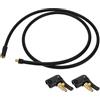 INFINAUTO Tubo Di Prolunga Per Gonfiatore Pneumatici 1 Pc 115cm 7.8mm ID | Colore Nero E Oro, Gomma E Metallo, Per Auto Moto Bicicletta, Connessione Rapida, Diametro 7.8mm, Filettatura M8x0.8