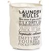 Zeller 14260 - Cesto portabiancheria Laundry Rules, in Tela, 38 x 38 x 48 cm, Colore: Beige