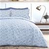 Sleepdown - Set copripiumino reversibile, motivo floreale irregolare, con federa con lacci, morbido e facile da pulire, per letto matrimoniale, 200 x 200 cm, colore: blu e bianco