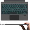 WirelessFinest Cover per tastiera wireless con mouse trackpad per Microsoft Surface Pro 3/4/5/6/7, Bluetooth, retroilluminazione a LED a 7 colori, ultra sottile, batteria ricaricabile, multi-touch