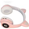 Shanrya Cuffie Cat Ear Cuffie in Pelle ABS Cuffie Carine Bassi Wireless per la Casa (Rosa)