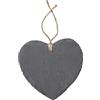 Hobbyfun Lavagna in ardesia a forma di cuore con gancio, 15 x 14 cm