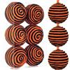 Oairse Palline di Natale Ornamentali da 10cm Nere Arancioni, 6 Pezzi Grandi Palline Decorative di Filo Ornamenti Natalizi per Decorazioni Albero di Natale Natale Halloween Feste Vacanze Tavolo