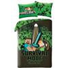 Halantex Minecraft Survival Mode Copripiumino Singolo 140x200 + Federa Microfibra