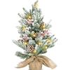 Aigostar Albero di Natale con Luci Incorporate 50cm, Albero Decorato Piccolo Innevato, Pigne e Bacche Rosse, Perfetto per Soggiorno, Camera da Letto o Cameretta