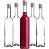 KADAX Confezione da 10 bottiglie di vetro da 500 ml, bottiglie vuote con tappo in sughero per liquori, schnaps e condimenti