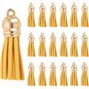 PATIKIL 1.5 Nappe Pelle Mini, 100Pz Ciondoli in Pelle Nappine Colorate Charm Portachiavi Con Cappuccio Dorato Per Decorative Borse Bracciali Creazione Gioielli Portachiavi, Oro