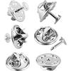 JANYUN 120 paia di ricambio di farfalla frizione Tie Tacks pin, 8 mm, lunghezza pin per bricolage, argento