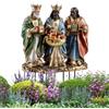 Generico Pali da giardino religiosi di Natale, Pali decorativi da giardino di Natale, Presepe in acrilico, pali da giardino, arte da cortile, Forniture natalizie Decorazioni per percorsi religiosi resistenti a