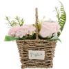 ABOOFAN Bouquet di Rose in Sapone Artificiale Rosa con Cestino in Bambù, Fiori di Sapone Profumati per Decorazione Casa e Regalo Romantico, Composizione Floreale Duratura per Feste