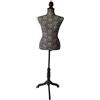 Relaxdays Manichino da sarta, Donna, Taglia 36/38, Regolabile 130-167 cm, Supporto in Legno, Bianco/Nero
