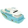Udo Schmidt Salvadanaio vacanza yacht con arcobaleno 16 cm salvadanaio viaggio viaggio viaggio mare vacanze estive