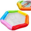 Generisch Galleggiante gonfiabile per piscina, per 2 persone, in PVC, a prova di perdite, esagonale, portatile, per hotel, parchi, giardino, fiumi, in acqua, viaggi e vacanze