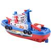 KKPLZZ Giocattolo per Motoscafo per Bambini, Nave Elettrica per Spruzzare Acqua con Suono e Luce Flash, Pompa Automatica e Stazione di Comando Rimovibile, per Piscina da Bagno, Sp