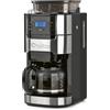 Barista Kaffee & Technik Macchina da caffè con macinino in vetro, con caraffa in vetro per fino a 10 tazze grandi, per chicchi di caffè e caffè in polvere [acciaio INOX]