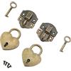 Generic Set di Lucchetto Vintage con Chiusura Hasp, a Forma di Cuore, Lega di Zinco, Soluzione di Sicurezza Completa, Installazione Senza Sforzo, per Scatole di Legno, Mestieri, Scatole (Bronzo)