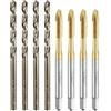 QUARKZMAN Set di Punte e Maschi per Filettare, 4pz M4 x 0.7 Maschi a Spirale Metrici per Filettare & 4pz Punte da Trapano a Spirale da 3.3mm, HSS-6542/M35 HSS-CO
