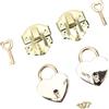 Generic Set di Lucchetto Vintage con Chiusura Hasp, a Forma di Cuore, Lega di Zinco, Soluzione di Sicurezza Completa, Installazione Senza Sforzo, per Scatole di Legno, Mestieri, Scatole (YELLOW)