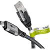 Goobay 70754 cavo cambia genere USB C RJ-45 Nero, Argento
