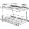 VEVOR Organizer per armadio estraibile a 2 ripiani da 33 cm x 53 cm, ripiani scorrevoli per dispensa resistenti, cassetti estraibili in acciaio cromato, cassetti scorrevoli per armadi da cucina, bagno e sotto lavabo