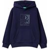 United Colors of Benetton Maglia C/CAPP. M/L 3EB5C205B Felpa con Cappuccio, Blu, 120 cm Bambino