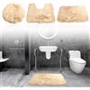 Fastigeaty Set di 3 tappeti da bagno in ciniglia con retro antiscivolo, in peluche, lavabili in lavatrice, tappetino da bagno, tappetino sagomato, copriwater per uso domestico (kaki)