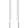 Bling Jewelry Eleganza geometrica minimalista lunga catena sottile semplice quattro perline orecchini a sfera per le donne adolescenti .925 Sterling Silver