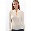 max mara studio Max Mara Polo Egrege Lana e Seta Panna Donna