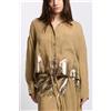 Nude Camicia Spalmata Kaki/Oro Donna