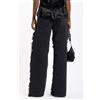 Haikure Jeans Bonnie Inserti Satin Carbone Donna
