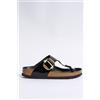 Birkenstock Infradito Gizeh Big Buckle Nero Donna
