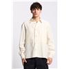 Laneus Overshirt in Lino e Viscosa Panna Uomo