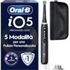 Oral-B iO 5 Spazzolino Elettrico, con 1 Testina di Ricambio, Astuccio, Nero - 1 Testine di Ricambio per Spazzolino Elettrico, Ricaricabile, Custodia da Viaggio, Sensore di Pressione, Pulizia Denti