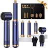 UKLISS Asciugacapelli 5 in 1 Spazzola Asciugacapelli Airstyler [Blu] | con 1000 W Asciugacapelli, Airflow Ricci per Capelli, Spazzola ad Aria Calda, Spazzola Lisciante