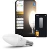 Philips Hue Lampadina LED a candela Philips Hue Smart, B39, E14, Pacco da 1, Luce Bianco Caldo 2700 K, 470 lm, Regolazione della Luminosità bassa, Alexa, Google Home, Apple Home