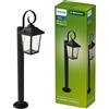 Philips Buzzard Palo da Terra da Esterno + Lampadina LED E27, Luce Bianca Calda, Resistente agli Agenti Atmosferici IP44, Resistente, Alluminio, Design Classico, Nero