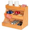 Avilia Organizer in Bambù con 9 Scomparti - Porta Capsule Caffè e Porta Cialde, Alzatina Cucina Salvaspazio per Bustine Tè, Tisane e Zucchero - Contenitore Multiuso per Cucina, Ufficio e Bagno