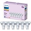 Philips LED Faretto, Luce Bianca Calda, 50W, GU10, 6 pezzi