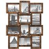 SONGMICS Cornice per Foto Multiple, Collage di 12 Cornici Portafoto da Parete, Cornici per Foto 4x6, Decorazione da Parete, Espositore da Appendere, Assemblaggio Richiesto, Marrone Vintage RPF026X01