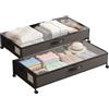 Avilia - Set 2 Contenitori in Metallo 50L con Ruote a 360° - Organizer Multiuso Salvaspazio, Sottoletto, Trasparente Antipolvere - Traspiranti per Abiti, Biancheria e Scarpe.